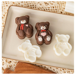 Two Bear Mooncake Mold Stereo Mung Bean Cake Steamed Bread Baby Food Yam Cake Mold Potato Mold Modeling Tool