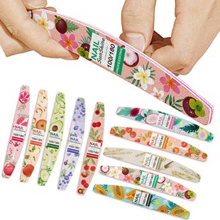 Fruit series special nail file for Half Moon nail repair high-grade sandpaper printing grinding strip with teeth shape repair rub