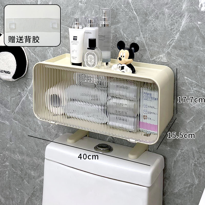 Baño pequeño armario sin perforación inodoro superior estante de almacenamiento Baño todo tipo de caja de almacenamiento de toallas colgadas en la pared