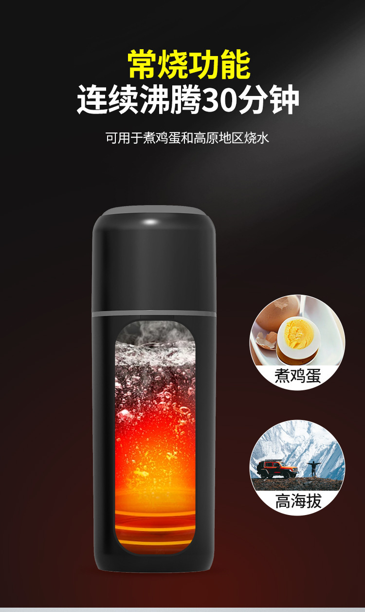 Cross-Border Spot Portable Car Water Cup 12V24V Universal USB Thermal Insulation Large Car Dual-Purpose Electric Water Kettle