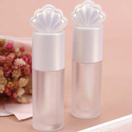 炫彩贝壳形彩妆化妆品高光唇彩蜜柚唇膏液透明瓶分装瓶