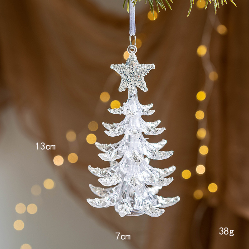 国境を越えた新しいクリスマスツリー装飾透明アクリル雪ヘラジカ天使ストラップクリスマス装飾品|undefined