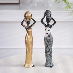 Cross-border retro African black ornaments exotic character sculptures resin crafts model room living room decoration