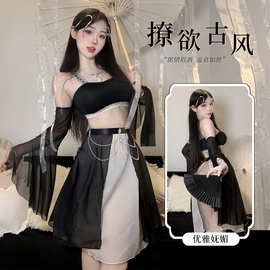 新款国潮情趣内衣古风异域风情连身裙猫女郎制服诱惑挑逗睡衣2923