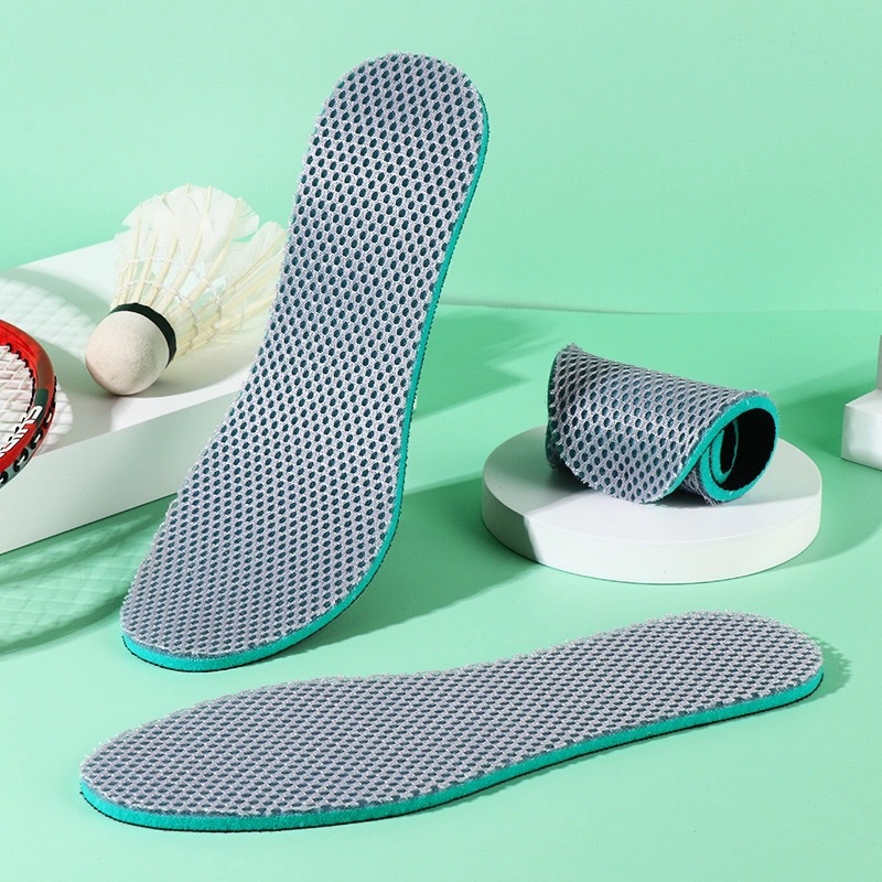 Malla de onda de mar espalda elástica plantilla deportiva desodorante absorbente de sudor de los hombres Plantilla de absorción de choque hecha a mano entrenamiento militar de las mujeres suave