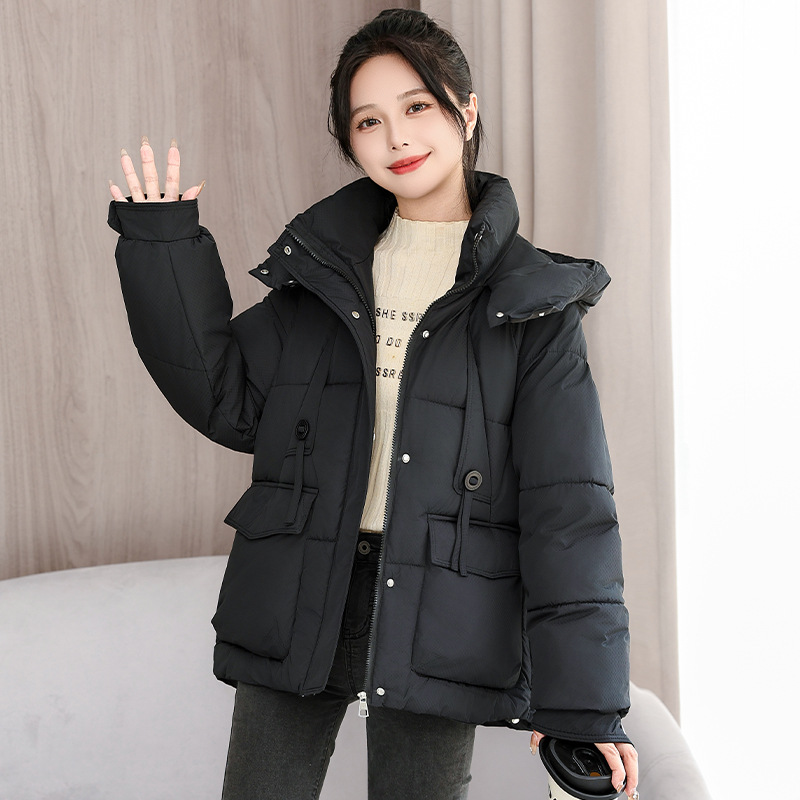 Comercio exterior algodón mujer 2025 nuevo invierno estudiantes corto de moda casual pequeño chaqueta de pan caliente image 6