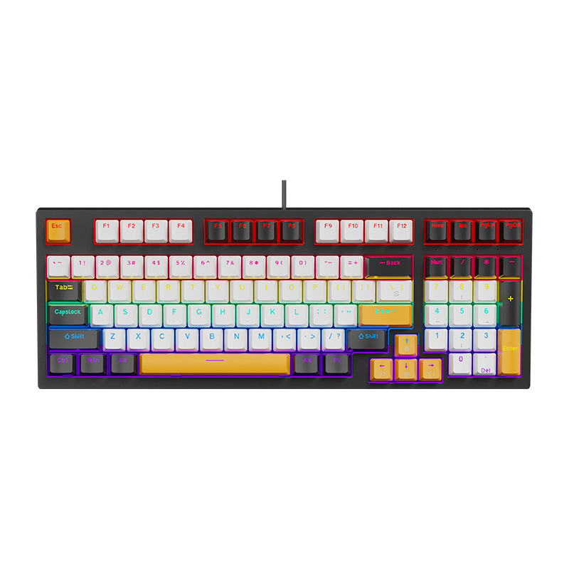 K98 メカニカルグリーン軸赤黒茶軸有線キーボードキーライン分離コンピュータノートブック外部オフィスゲーム|undefined