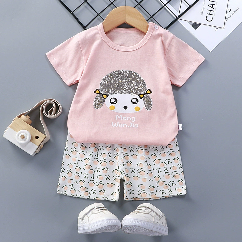 Children's short sleeve T-shirt, summer cotton set for early age for men and women, children's clothing