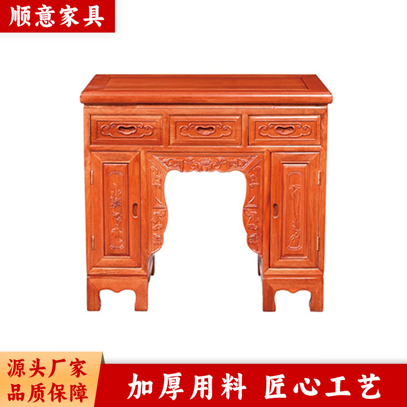 New Chinese-Style Altar Table for Home Use, Solid Wood Carved Cabinet, Custom-Made by Manufacturer