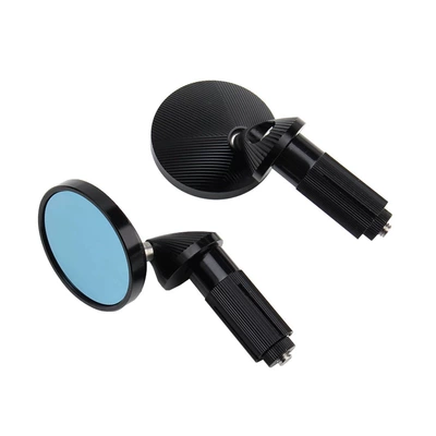 Suitable for Honda NWF125 LA125 modified mini reflector chocolate I retro rearview mirror mini hand mirror (Motorcycle rearview mirror) - cnc-mini-handle-mirror-black