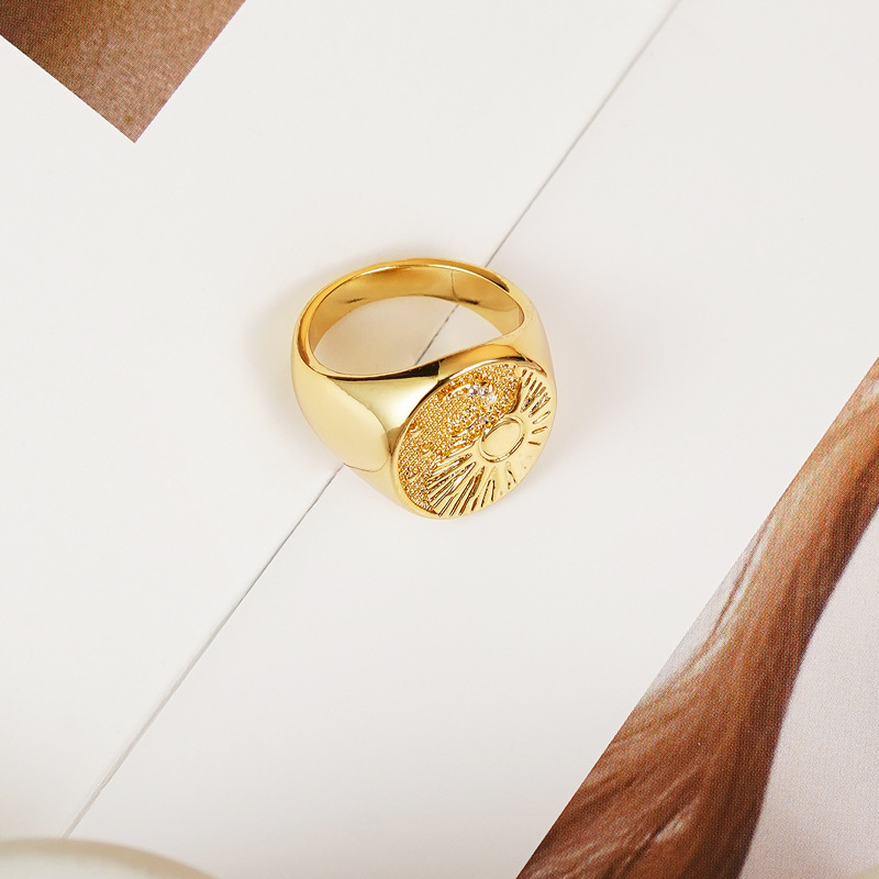 french-brass-gold-plated-design-sense-simple-temperament-ring-sun-god-moon-atmosphere-ring french-brass-gold-plated-design-sense-simple-temperament-ring-sun-god-moon-atmosphere-ring