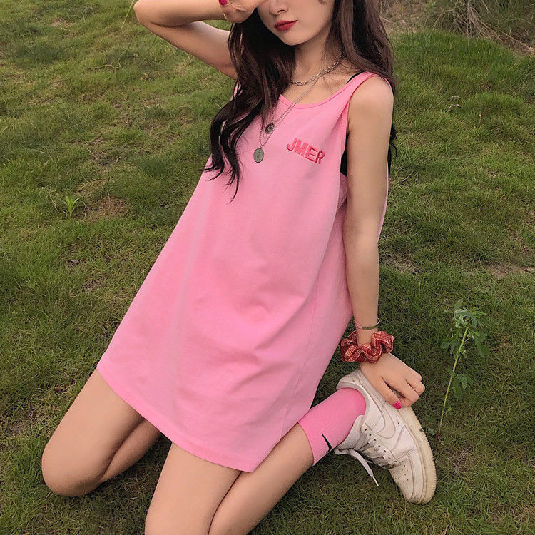 Gray Vest Suspender Women's Outer Wear Summer 2025 New Internet Celebrity Inner Sleeveless T-Shirt Mid-Length Top Gray Vest Suspender Women's Outer Wear Summer 2025 New Internet Celebrity Inner Sleeveless T-Shirt Mid-Length Top