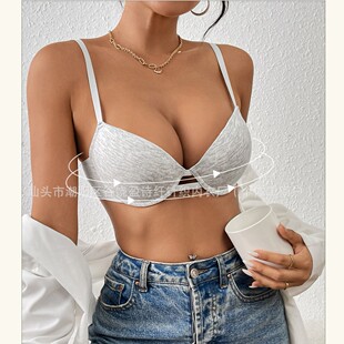 For Cross-border European and American Bras Gathering Pure Cotton Adjustable Underwear Anti-sagging Amazon TEMU Hot Text