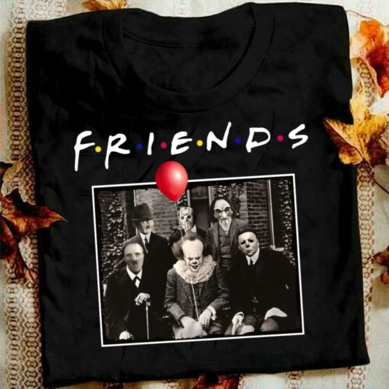 2019 popular horror friends Pennywise Michael Myers Halloween short sleeve men's T-shirt