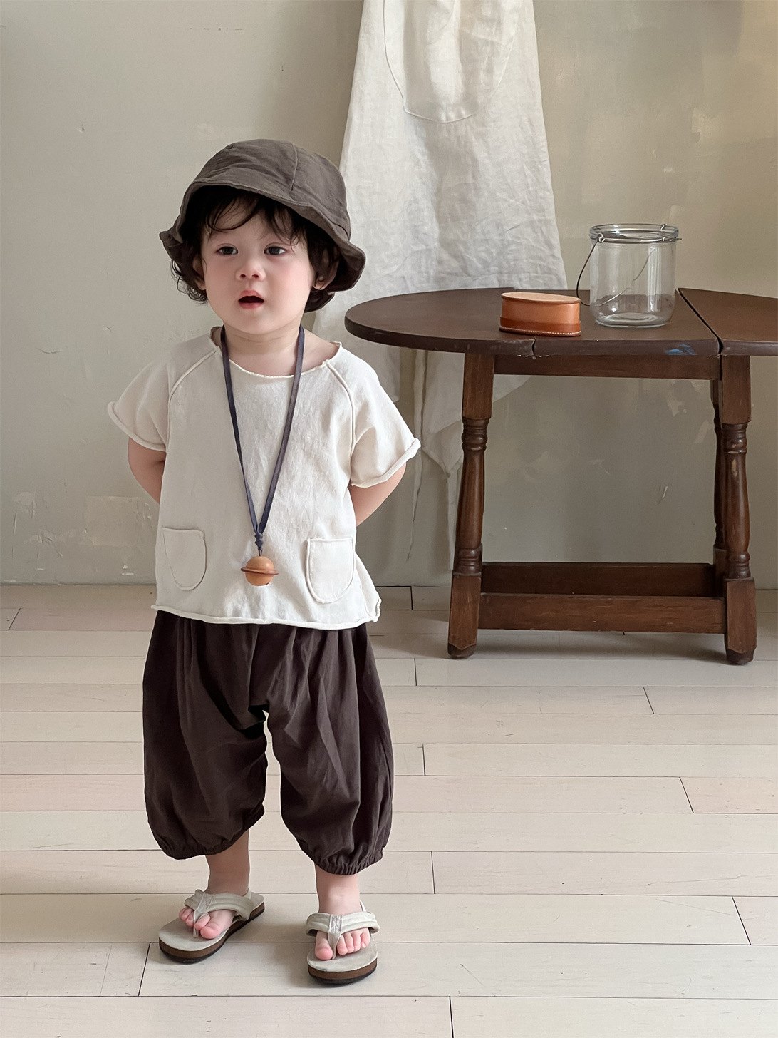 Traje de bebé Verano delgado Ropa de bebé Estilo de verano Ropa para niños coreanos 2025 Verano Traje de camiseta de manga corta para niños