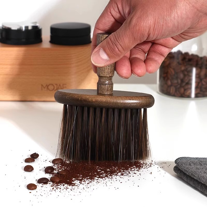 Coffee Powder Durable Bar Cleaning Brush Coffee Machine Powder Residue Dust Cleaning Artifact Household Solid Wood Cleaning Brush