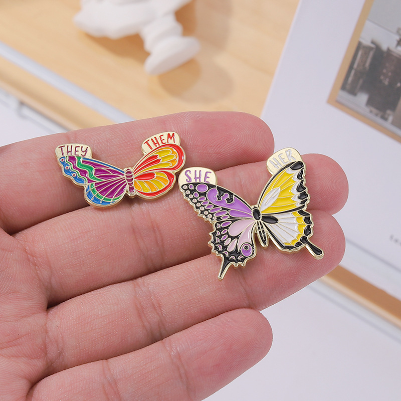 Women'S Gender Cartoon Style Pin Butterfly Alloy Plating Women'S Brooches