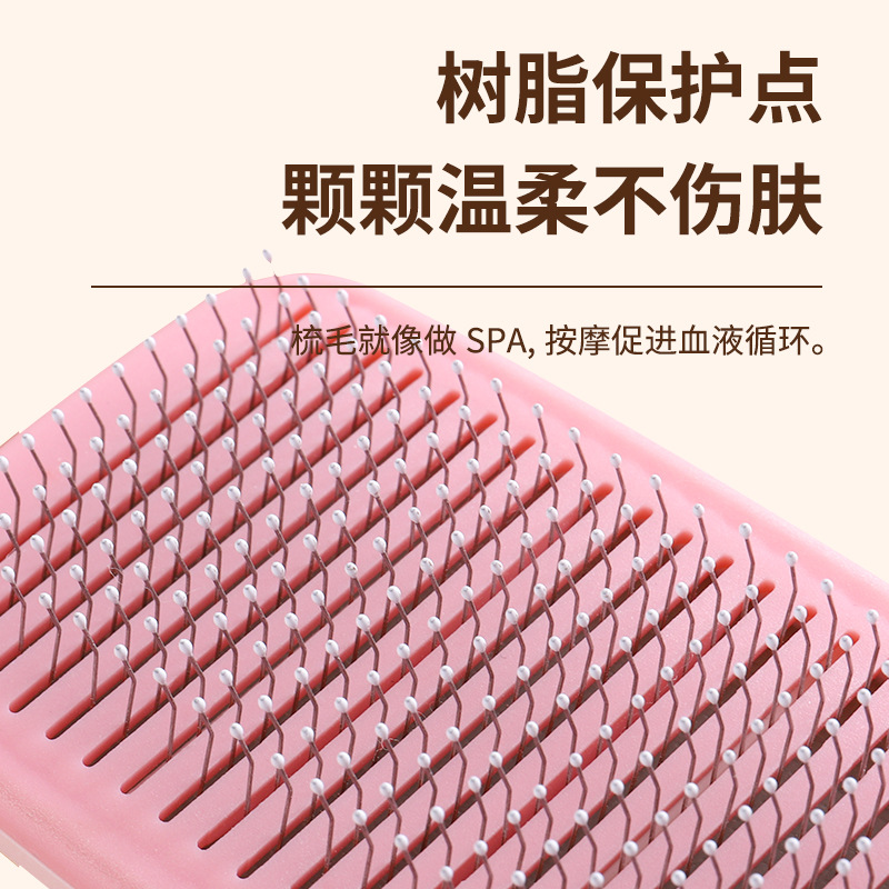 Nuevo mango largo pet grooming peine gato y perro aseo cepillo suministros para mascotas con un solo clic removedor de pelo transfronterizo en stock al por mayor