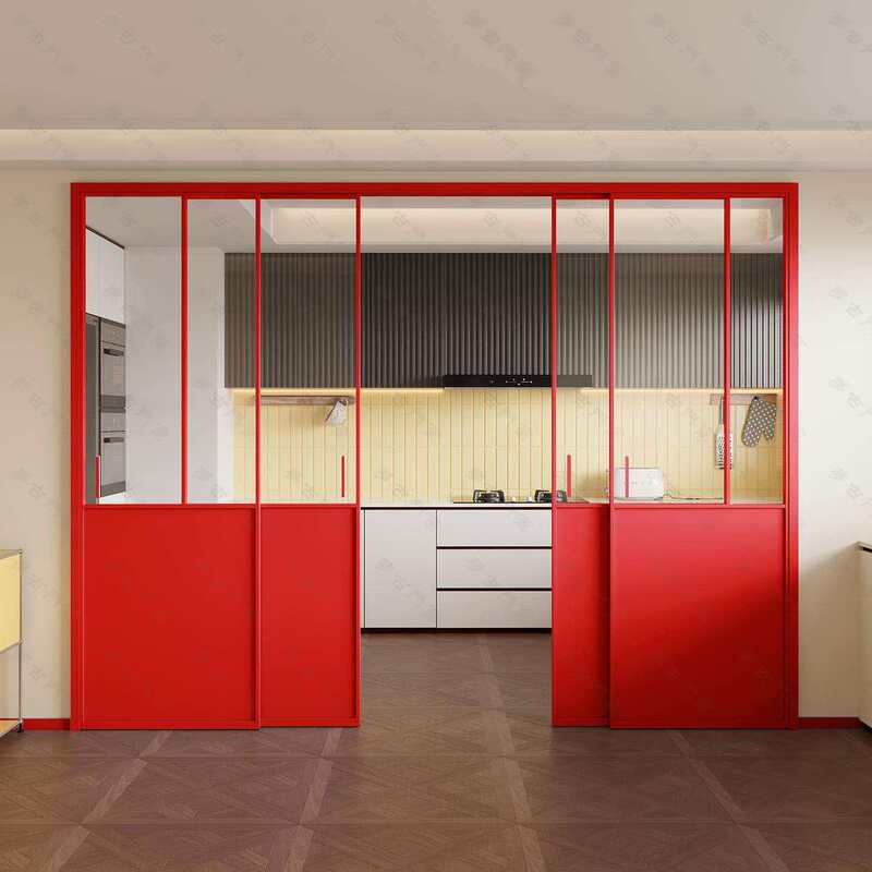 Sliding doors and swing doors for home use, moisture-proof and sound-insulating, suitable for kitchen, bathroom, bedroom, and balcony, customizable narrow-frame aluminum alloy doors for the whole house