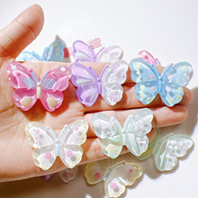 亚克力配件批发diy手工材料水杯奶油胶头饰吸管鞋花配饰夏日蝴蝶