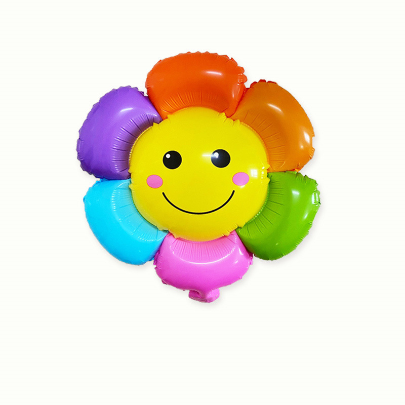 Color Sunflower Aluminum Film Balloon Balloon Smile Daisy Ceremony Festive Ceremony Festival Decoration Flower Flower Steaming Ball 5