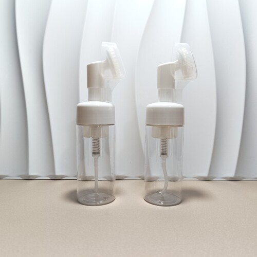 42 teeth 100ml120ml150ml200ml transparent mousse bottle push-type foaming bottle PET plastic bottle