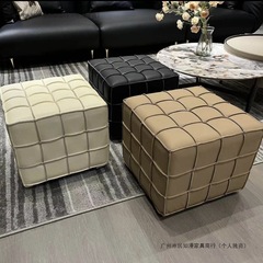 新款魔方凳真皮客厅家用极简衣帽间脚踏魔方凳皮墩子沙发换鞋凳