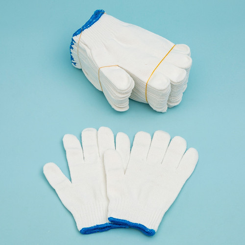 Work gloves, cotton-lined, thickened nylon, white yarn gloves, factory-made, wear-resistant, labor, wholesale, safety gloves