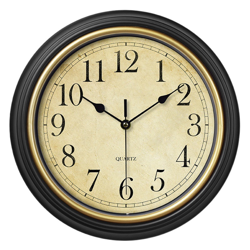 Reloj de pared retro nórdico al por mayor reloj silencioso de estilo europeo reloj de decoración de sala de estar pared colgante arte doméstico cuarzo 30CM