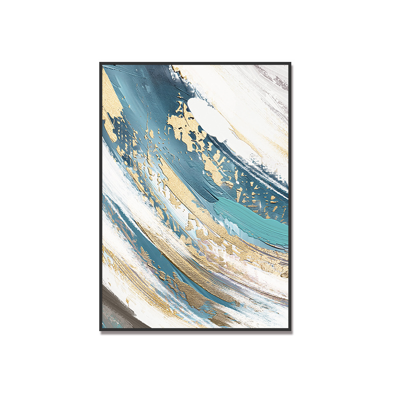 Estilo de pintura al óleo Sofá de sala de estar minimalista moderno Fondo de pared Pintura decorativa Lujo ligero Pintura abstracta de olas del mar Pintura colgante de dormitorio