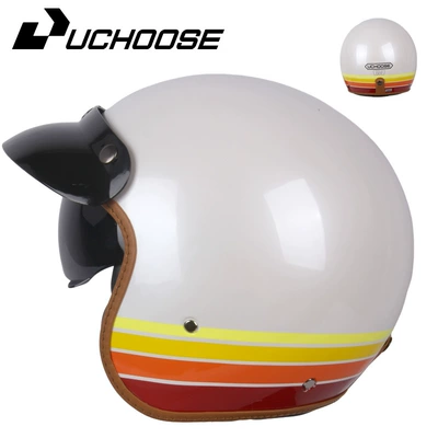Seasons, Half-Helmets with Decals for Riding | Motosiklet kaskı (dəbilqə) - striped-orange-s