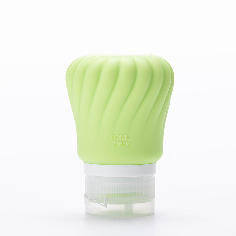 Viaje de silicona botella de 60ml 90ml gran capacidad conjunto de presión a prueba de fugas botella de almacenamiento de cosméticos nueva