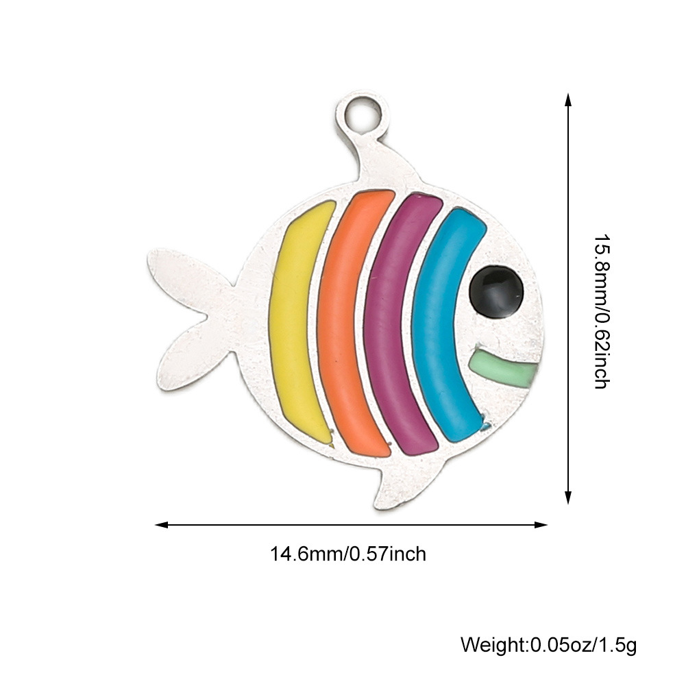 1g Weight Pendant Jewelry Making Type DIY Jewelry Accessories Classification 1 Piece Quantity 304 Stainless Steel Material Starfish, Hippocampus, Fish Pattern All Seasons Season Enamel Design Cute, Marine Style Style 1 Piece 304 Stainless Steel Starfish Hippocampus Fish Pendant DIY Jewelry Accessories 无