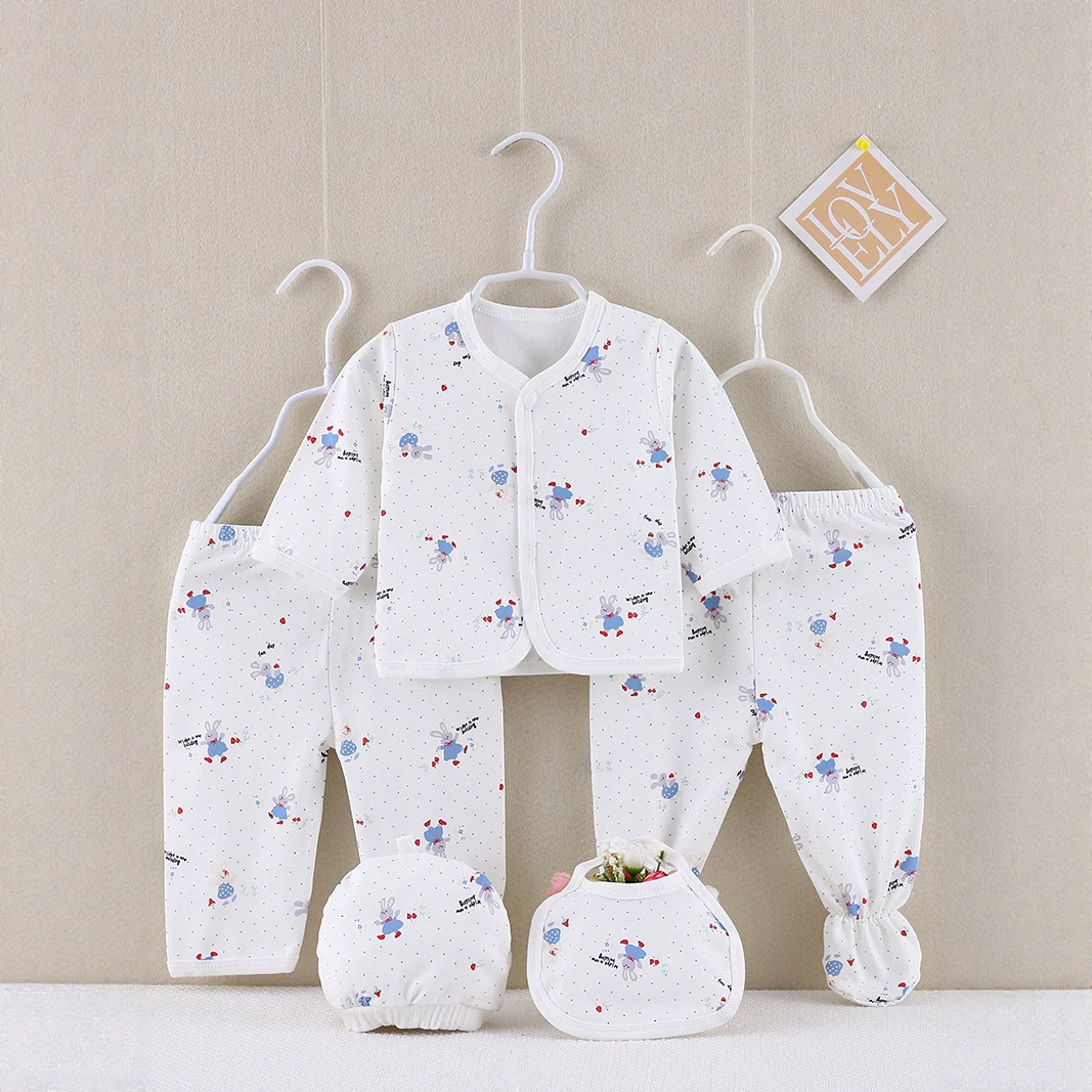 Comercio extranjero transfronterizo cinco piezas baby baby set impresión digital verano delgado Dyson algodón y lino bolsa de regalo
