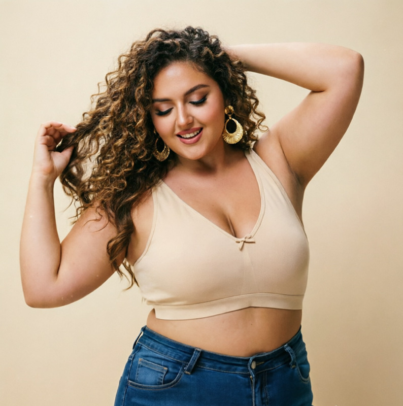 Hot-Selling European and American Plus-Size Full-Cup Bra, Thickened Rayon High Coverage, Wireless, Push-Up, Comfortable, Export Model Hot-Selling European and American Plus-Size Full-Cup Bra, Thickened Rayon High Coverage, Wireless, Push-Up, Comfortable, Export Model