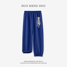 男童防蚊裤中大童男孩夏季长裤2025儿童字母卡通印花裤子中小童