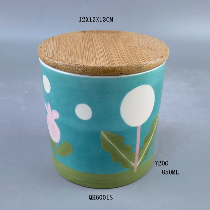 La serie de cocineros de almacenamiento de cerámica, latas de cocina de peppermint, latas de sello, latas de dulces, porcelana moderna y simple