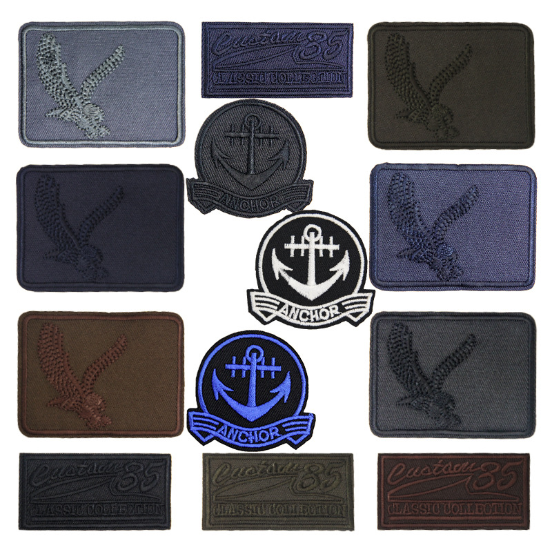 电脑绣花织唛领标主唛 侧唛T恤不扎脖织标织唛章刺绣布贴DIY装饰