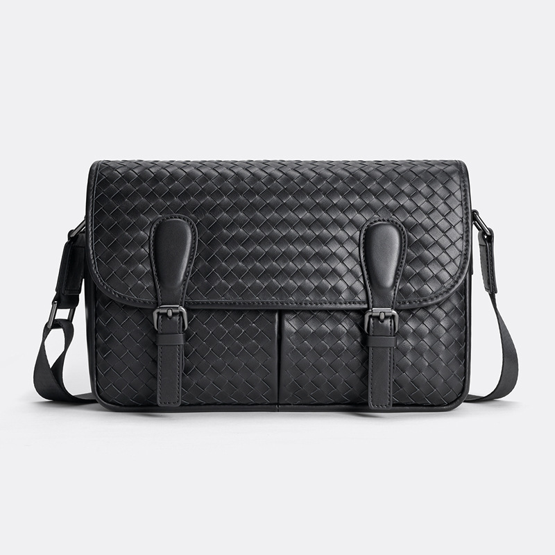 Handmade woven crossbody bag made of top-grade cowhide, original genuine leather multi-pocket casual shoulder bag, fashionable high-end bag Handmade woven crossbody bag made of top-grade cowhide, original genuine leather multi-pocket casual shoulder bag, fashionable high-end bag