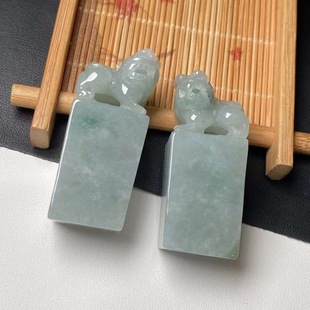 Myanmar natural jadeite A goods unisex style brave seal jewelry one with certificate