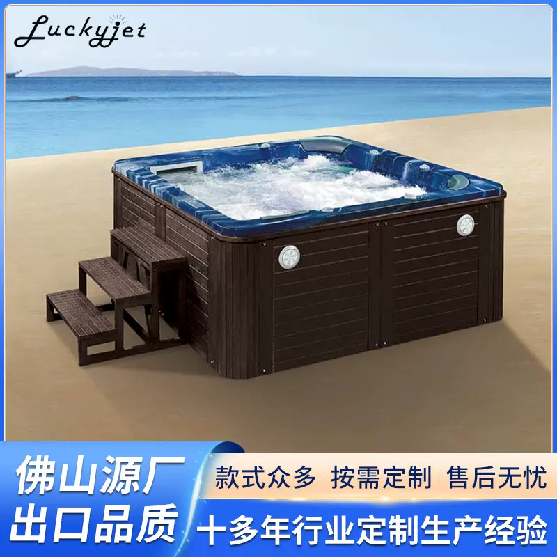 大型恒温跨境按摩户外浴缸6人冲浪水疗独立式spa别墅亚克力池浴缸