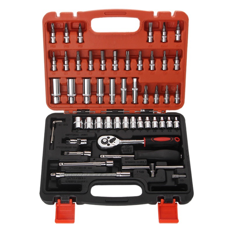 53 unidades juego de llave socket rápido Xiaofei auto reparación coche trinquete destornillador herramienta combinación