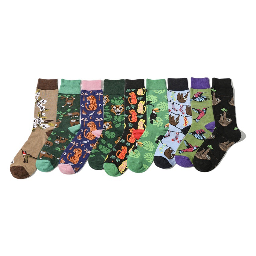 Dibujos animados de animales femeninos mediados de la pantorrilla de los hombres mono pájaro anime al por mayor calcetines moda de las mujeres de los hombres de comercio exterior ins fábrica Calcetines