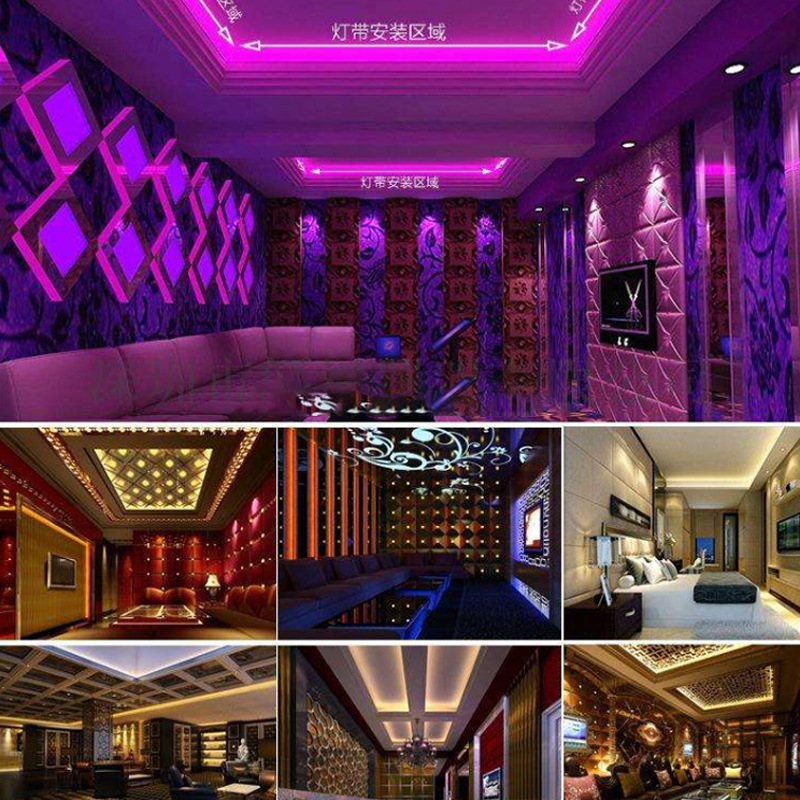 WS2814A柔性LED七彩变色灯带60灯12V滴胶防水户外5050RGBW灯条