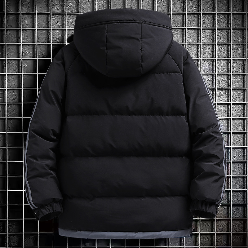 Herrenbekleidung Herren Baumwollmantel zwei Streifen lässig Trend warme Jacke Baumwolljacke 2024 neue dicke Winterjacke aus Seide und Baumwolle_voghion.com