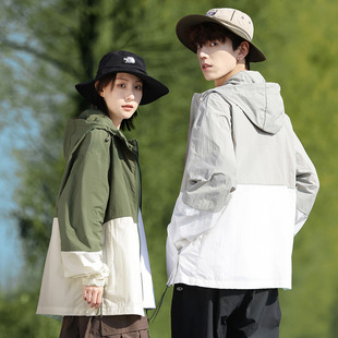 Skin Clothing Upf50 Anti-Outerwear Splicing Lightweight Male Couple Uv Clothing Trendy Household Breathable Summer