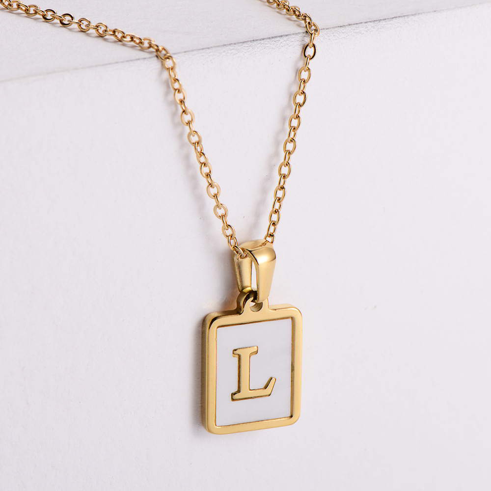 Acier Inoxydable 304 Plaqué Or 18K Style Simple Placage Lettre Coquille Pendentif display picture 6