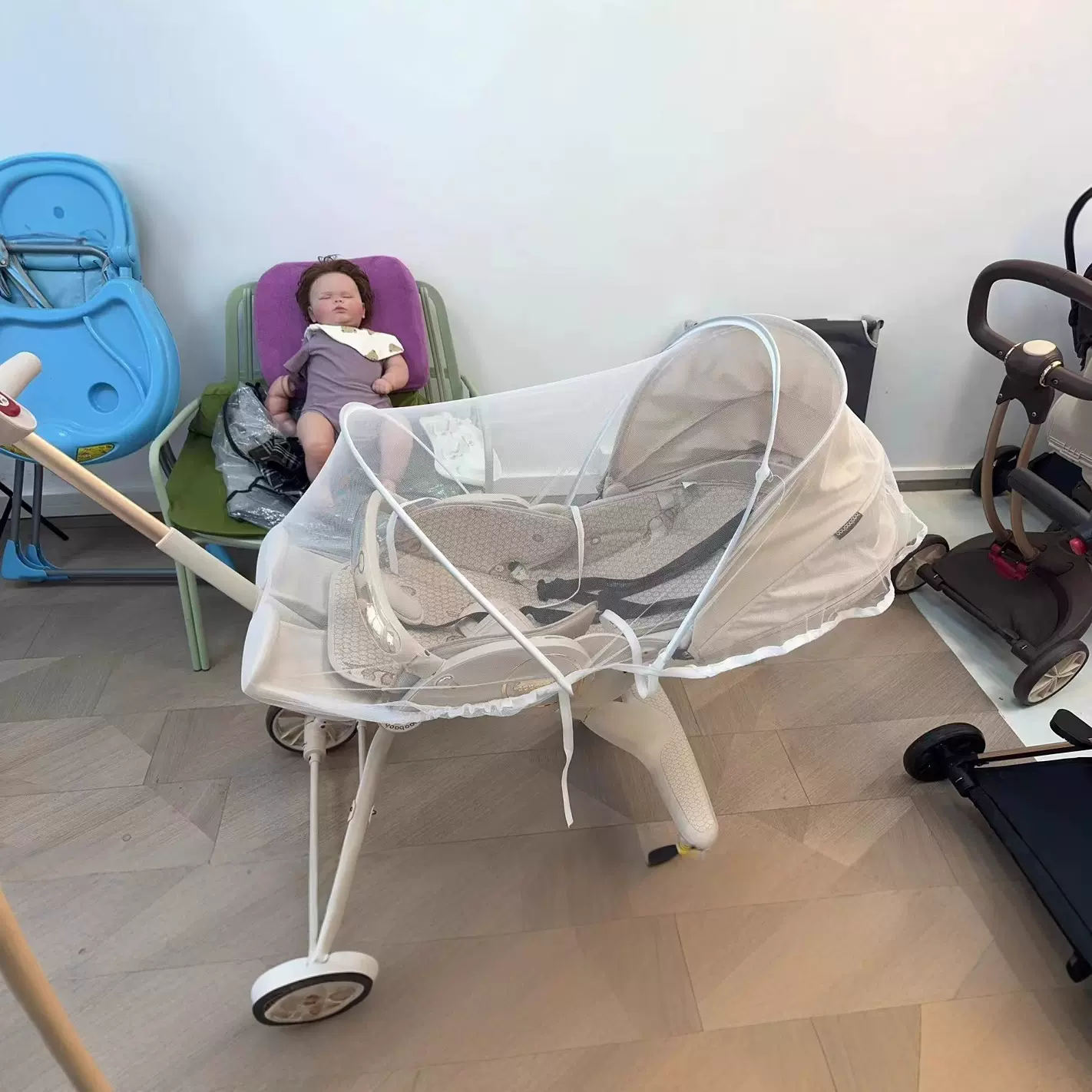 婴儿推车蚊帐溜娃车蚊帐罩全罩式通用拉链式加密加大宝宝防蚊帐