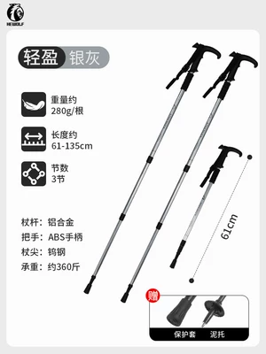 Avtomobil dam çadırları, Hiking Tent Ultra-Light Aluminum Pole - silver-gray-t-handles-2-pieces-double