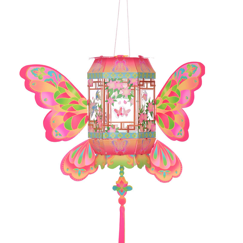 新款蝴蝶灯笼手工diy材料儿童手提发光古风花灯2025新款宫灯挂饰|undefined